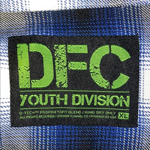 DIXXON DOGTOWN YOUTH Blue and White Flannel - Picture 5 of 5